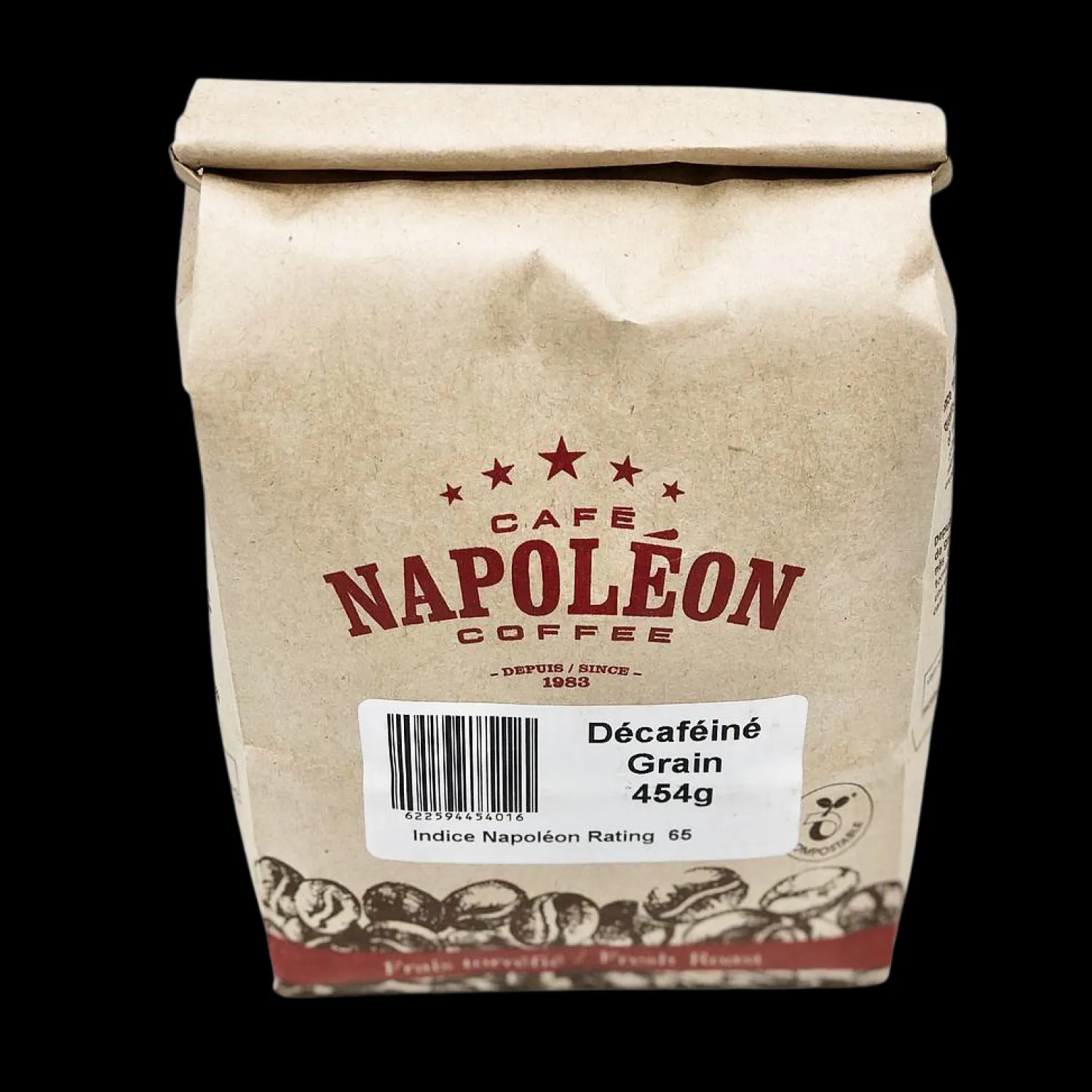 Ma Caféine Decaffeinated | Coffee Beans>Café Napoleon | Decaffeinated with semi-dark water 454 gr