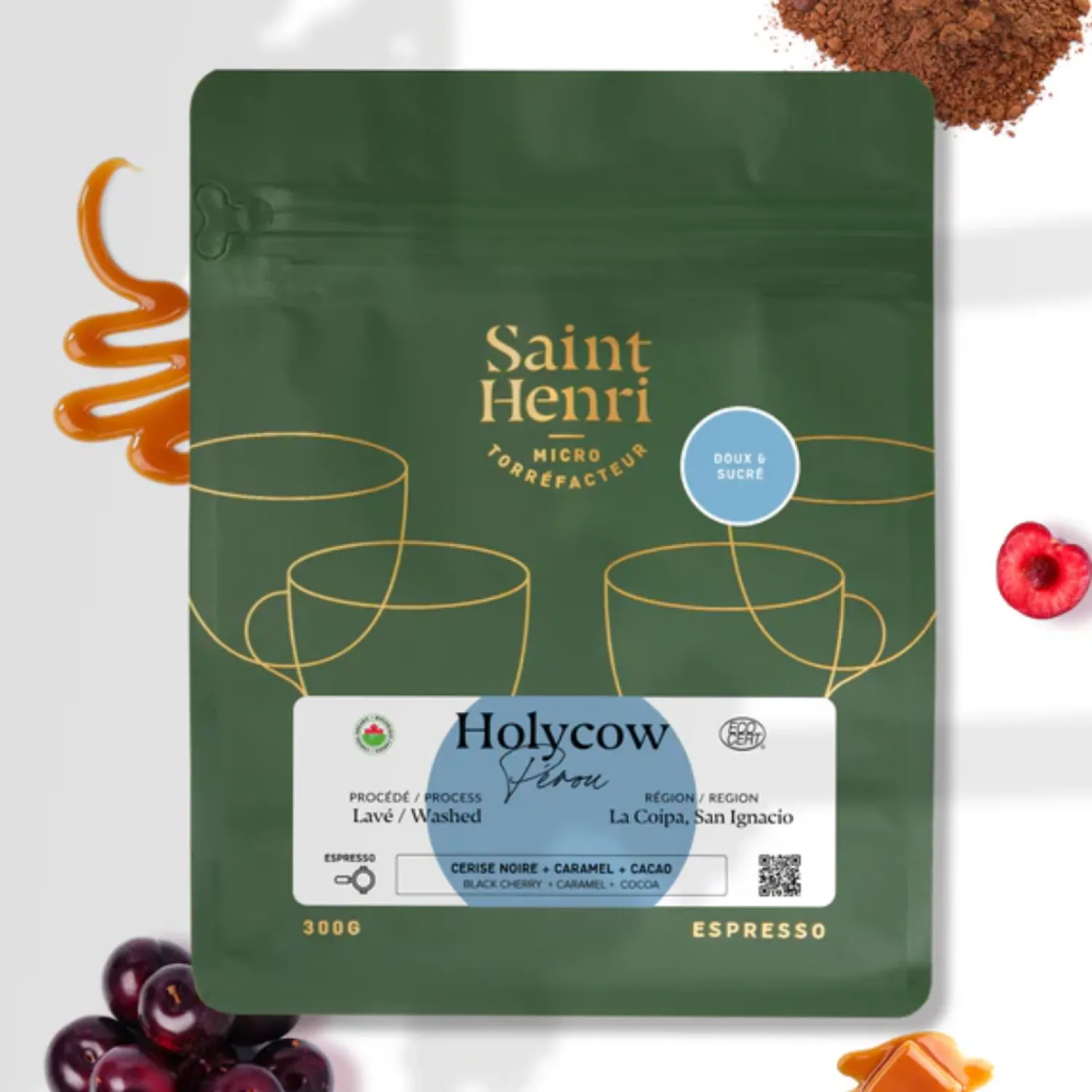 Ma Caféine Coffee Beans | St Henri Coffee>Café Saint-Henri | Holy Cow 300gr