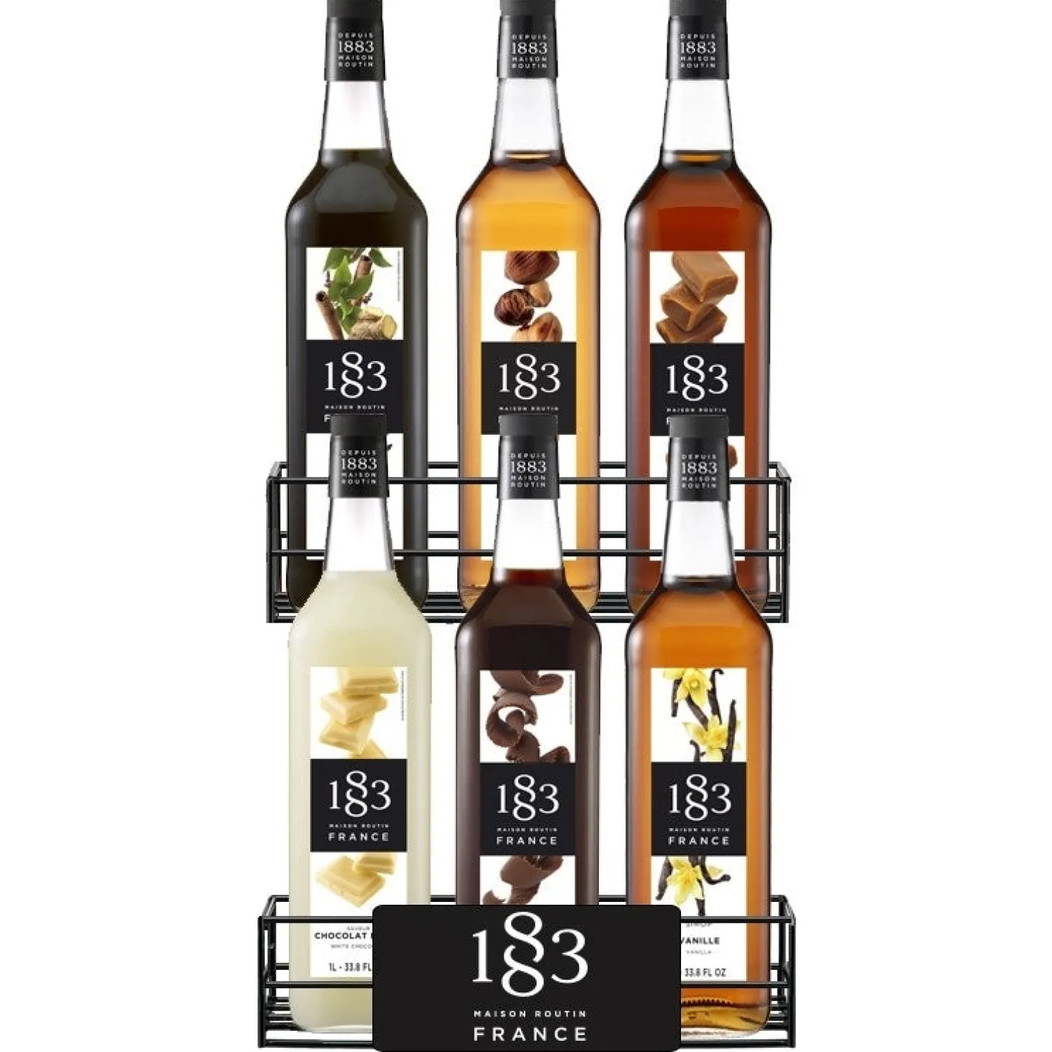 Ma Caféine Flavored Syrups & Sauces>Maison Routin 1883 | 6-choice metal storage for 1 liter syrups