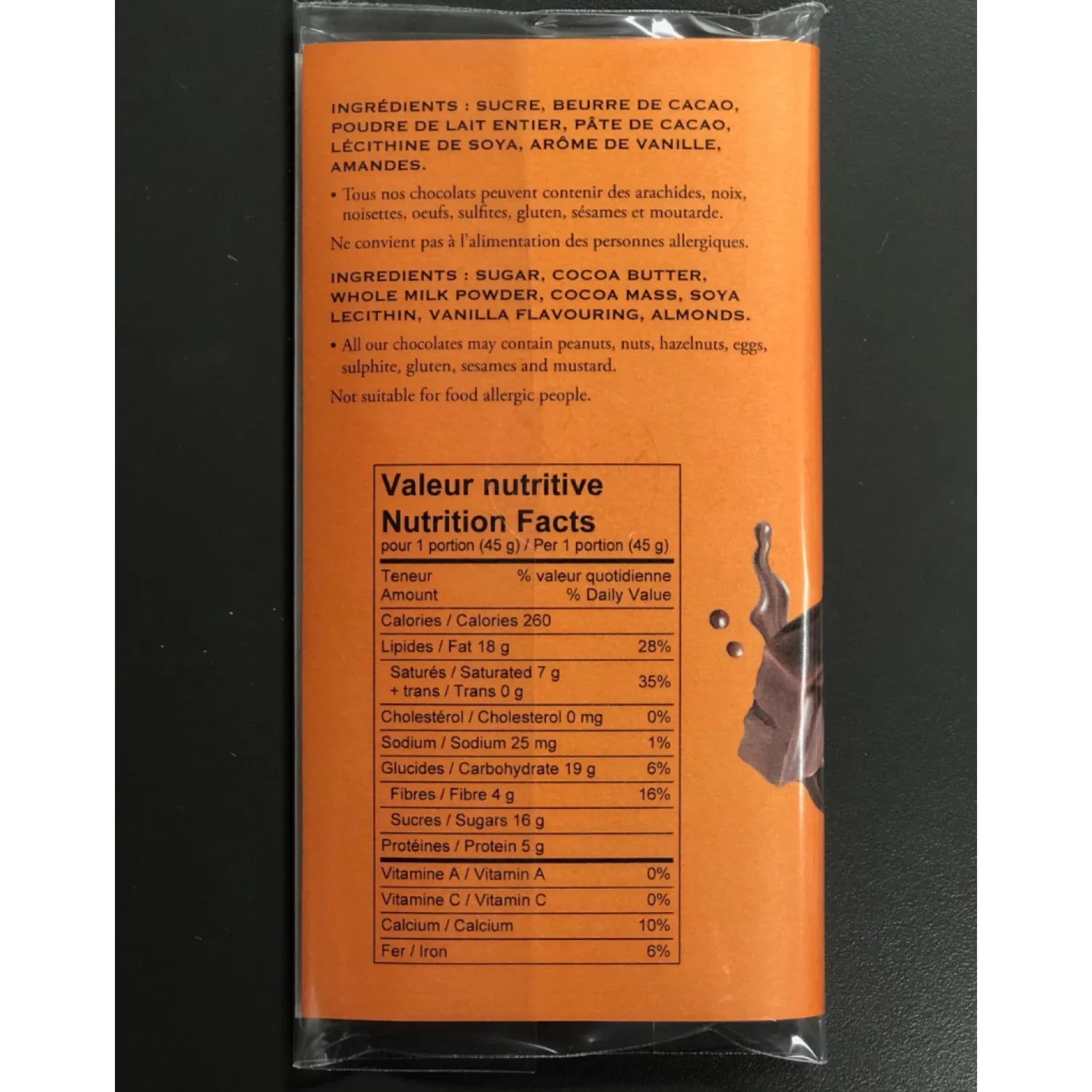 Ma Caféine Food & Snacks | Quebec Products>My Caffeine | Milk Chocolate Bar with Almonds