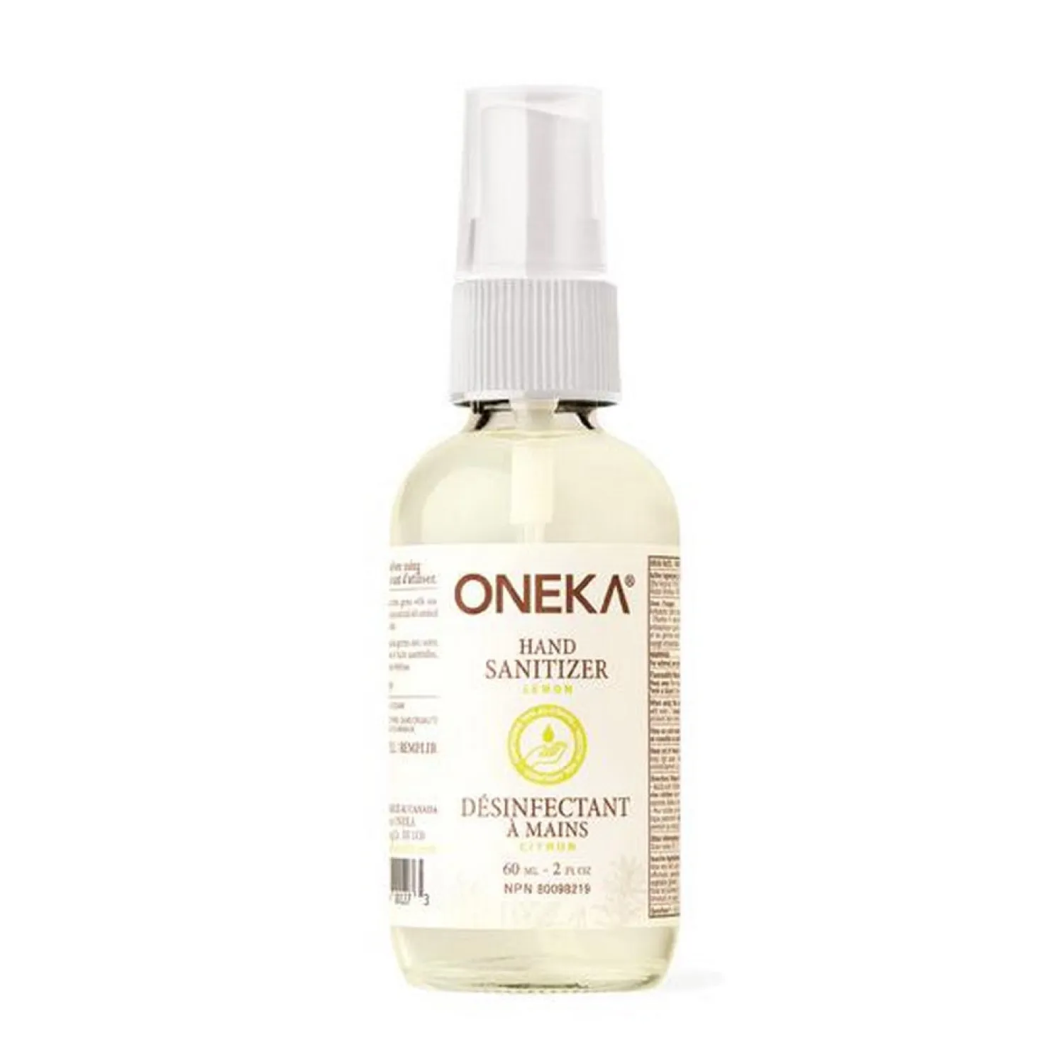 Ma Caféine Quebec Products | Camping>Oneka | Lemon Hand Sanitizer 60ml