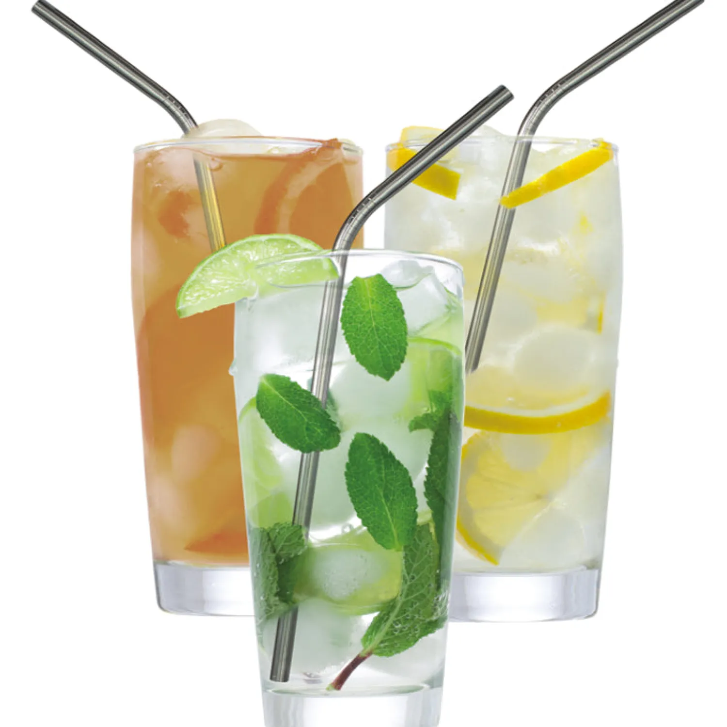 Ma Caféine Travel Mugs | Travel Mugs>Reusable stainless steel straws with brush - box of 4