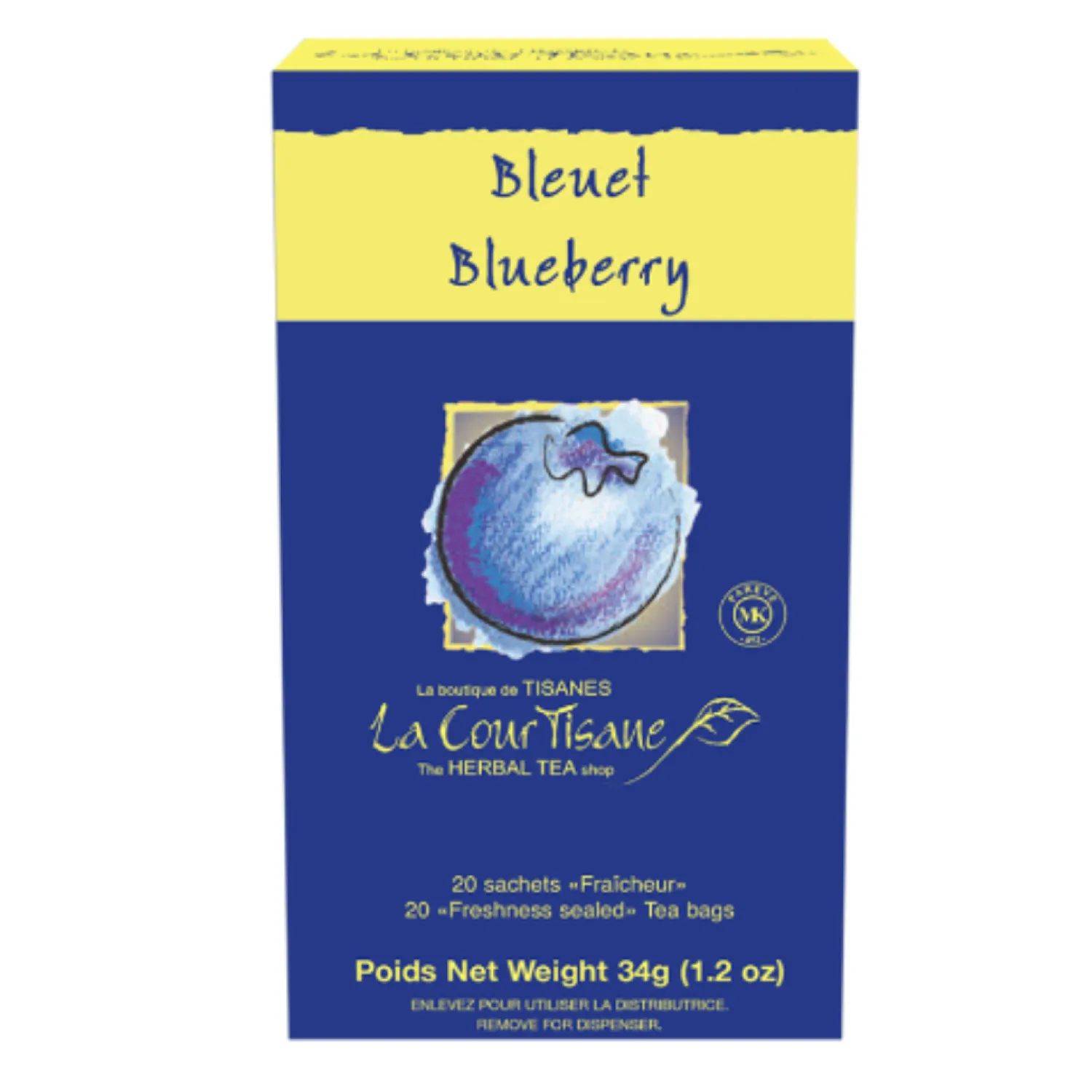 Ma Caféine Herbal Teas | Caffeine Free>The Courtesan | Blueberry herbal tea box of 20 sachets